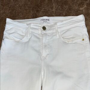 Frame Denim Women's High Rise White Jeans